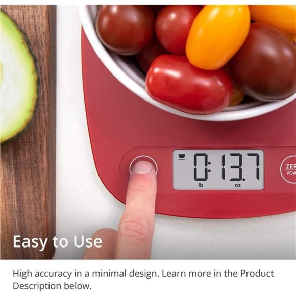 Digital Food Kitchen Scale (Cherry Red) - Picture 2 of 5